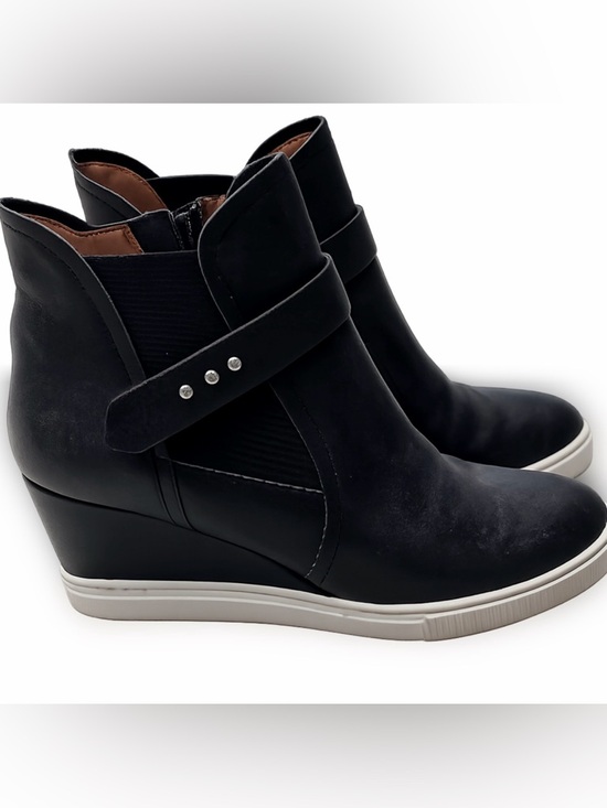 Paolo Shoes - Paolo Black Wedge Ankle Sneakers with Decorative Strap